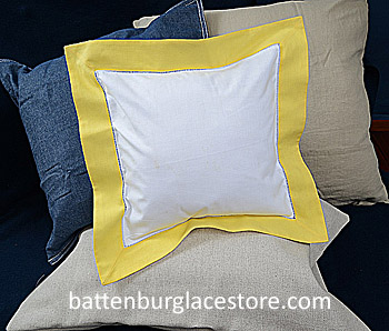 Pillow Sham Cover 26x26 in.Square.White with Aurora Yellow color